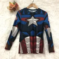 ★MARVEL★マーベル キャプテンアメリカ ロンT【L】長袖 両面プリント