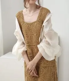 Bab クロシェロングワンピース