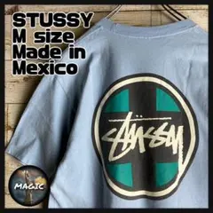 【大人気くすみブルー】STUSSY☆ビッグロゴ　半袖tシャツ　入手困難　古着