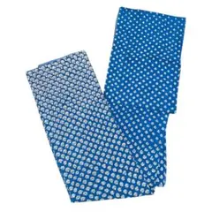 青地 菖蒲散らし 杜若文様 花柄 総柄 ブルー レトロ アンティーク 着物