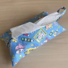 新品✨　ティッシュカバー　ソフトパック用　ハンドメイド　ティッシュケース　レトロ