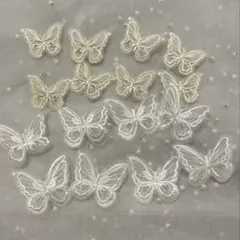 ちょうちょ ヘアクリップ 16個セット　ウェディング　二次会　白　卒花