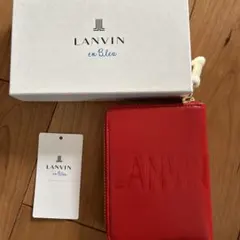 LANVIN en Bleu レッド 二つ折り財布