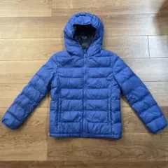UNIQLO フード付きダウンジャケット 140 青