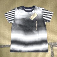 【新品未使用】無印　ストライプ クルーネック 半袖Tシャツ M タグ付き