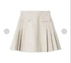 SNIDEL スナイデル サイドプリーツツイードミニスカートアイボリー　0