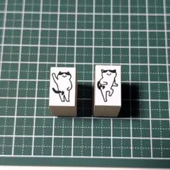 enne 雑貨と文具さん ゆるアニマル 動物スタンプ 2個セット 猫
