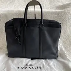 現行/極美品✨コーチ ビジネスバッグ 2way レザー A4収納 PC ブラック