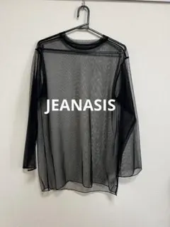 【定価半額以下】JEANASIS メッシュラメ長袖トップスブラックのサムネイル