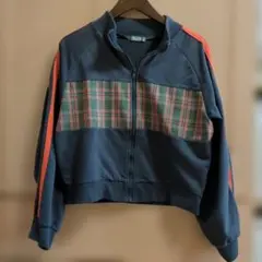 kutir グレー/オレンジ チェック柄 ジャケット