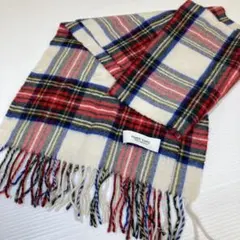 matti totti 　100%　カシミヤマフラー　レッド系チェック柄