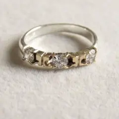 クレージュ　K10 シルバー　コンビ　リング　11号　silver 指輪