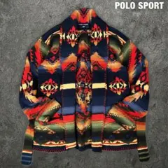 POLO SPORT ネイティブ柄 ニット カーディガン ガウン ポロスポーツ