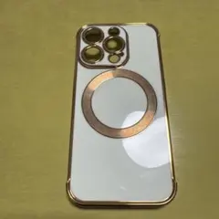 MagSafe対応 iPhone用ケース ホワイトゴールド iPhone15プロ