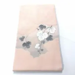 帯9983 ●高級 正絹 刺繍 絽 夏帯 名古屋仕立て 名古屋帯