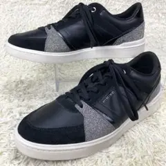 『未使用級』HIMIKO 軽量 レザースニーカー ブラック 厚底 ラメ キラキラ