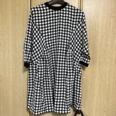 ZARAチェック柄五分袖チュニック