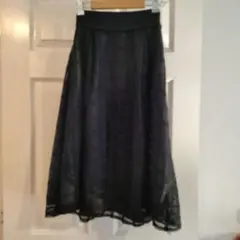 ブラック フレアスカート ひざ丈