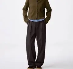 GU チノバレルタックパンツ ダークブラウン