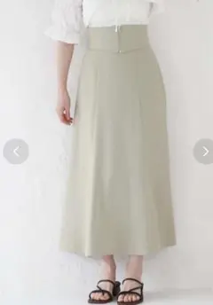 archives 麻調コルセットベルト付スカート （GRN）　ライトグリーン