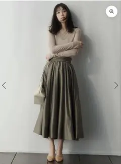 anuans アニュアンス　ギャザーベルトオーガンスカート