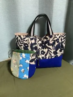 ハンドメイド　トートバックとポーチ　パッチワーク