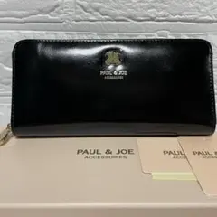 新品 ポール＆ジョー アクセソワ 長財布 ラウンドファスナー ブラック 牛革のサムネイル