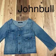 Johnbull デニムシャツ Gジャン 薄手 ノーカラー ヴィンテージ加工のサムネイル