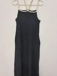 ボーダー柄 キャミワンピース ロング丈