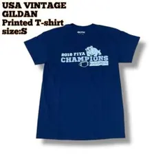 USA古着 GILDAN Tシャツ 2018 CHAMPIONS ネイビー