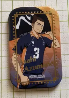 ハイキュー　東峰旭　スクエア缶バッジ　横断幕イラスト