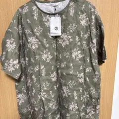 HEAVENLY 花柄 半袖 チュニック カーキ