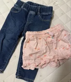 【GAPベビー】80 デニム ショートパンツ 2点セット 12~18ヶ月 女の子