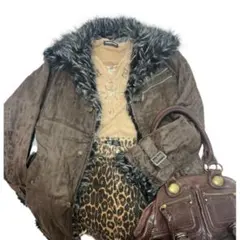 y2k grunge archive coat fur 平成　ギャル　ダークコア