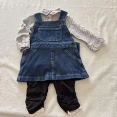 デニムオーバーオール 3点セット