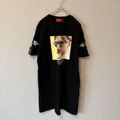 レピピアルマリオ 肩あき ガールズプリント 半袖Tシャツ 黒 Mサイズのサムネイル