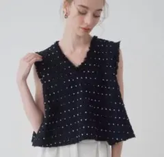 【完売品】Maison de Dolce ドットツイードベスト ブラック26SS 完売品】Maison de Dolce ドットツイードベスト ブラック26SS - メルカリ