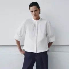 ZW COLLECTION パフスリーブシャツ ZW COLLECTION パフスリーブシャツ - ホワイト | ZARA Japan / 日本