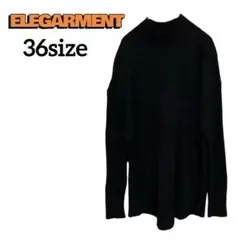 美シルエット✨黒 ハイネック リブニット セーター モード 上品 36