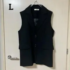 レディース ジレ ベスト Ｌ ブラック