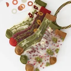 韓国 靴下 シースルー ソックス セット まとめ売り 5足セット 冬ソックス