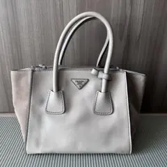 美品*PRADA プラダ GLACE'CALF+SCAM レザーバッグ匿名配送