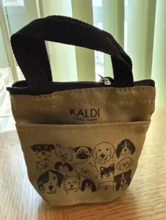 KALDI 犬イラスト キャンバスポーチ