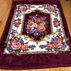 2枚合わせ毛布　シングル　140×200　中古　花柄