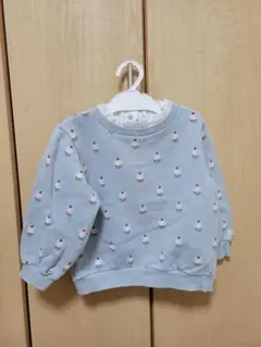 petit main 水色カップケーキ柄トレーナー