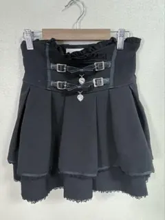 LIZLISA 2連リボンベルトスカパン ブラック