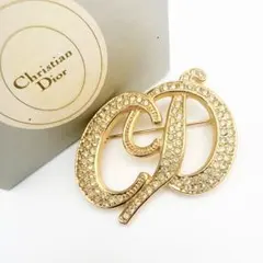 3048 保存箱付き極美品✨Dior　ブローチ　CD　ロゴ　希少　刻印
