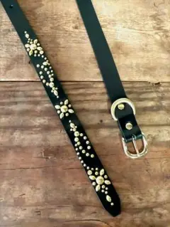 スタッズナローベルト18mm幅　ブラスフラワー htcナロー　calee好き HTC 'NARROW BELT'ナローベルト FLOWER STUDS フラワースタッズ