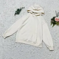 【ジーユー】❣️スウェットプルパーカー❣️フーディ シンプル 裏起毛素材 白 XL