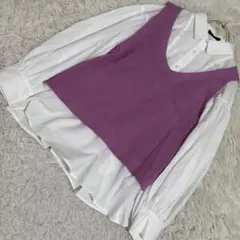 《美品》 Reflect ドッキングシャツ マゼンダピンク L 着回し ベストのサムネイル